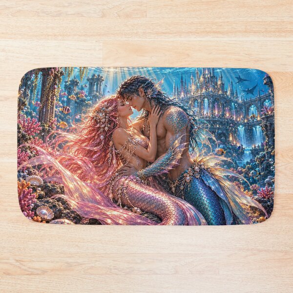 Item preview, Romantic Mermaid Couple Underwater Fantasy designed and sold by BerlyArts.