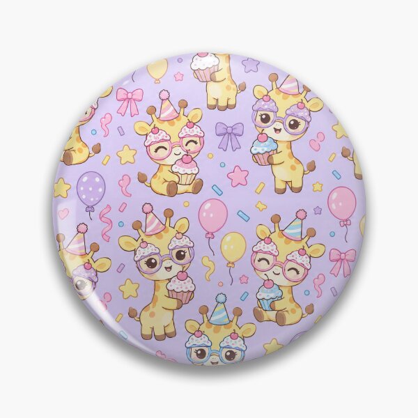 Item preview, Kawaii Birthday Giraffe Cupcake Glasses Pastel Pattern designed and sold by Soft Berry Studio.