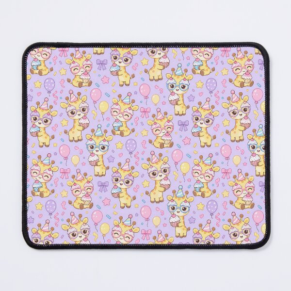 Item preview, Kawaii Birthday Giraffe Cupcake Glasses Pastel Pattern designed and sold by Soft Berry Studio.