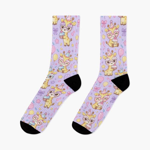 Item preview, Kawaii Birthday Giraffe Cupcake Glasses Pastel Pattern designed and sold by Soft Berry Studio.