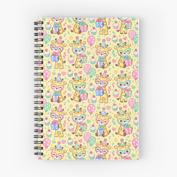 Item preview, Kawaii Birthday Giraffe Bowtie Glasses Pastel Pattern designed and sold by Soft Berry Studio.