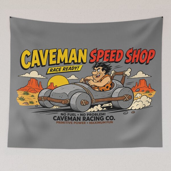 Item preview, Caveman Speed Shop – Primitive Power Stone Age Racing Cartoon designed and sold by VoglR.
