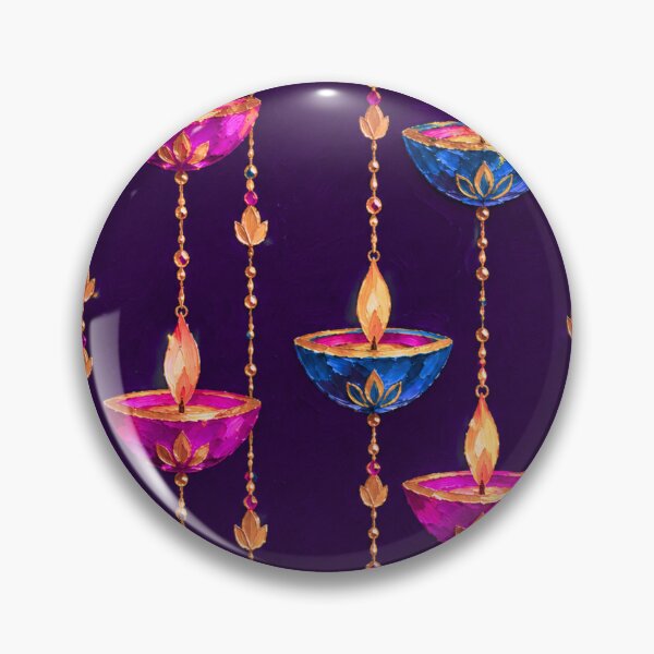 Item preview, Luxury Diwali Hanging Diya Pattern designed and sold by Paper&Palette.