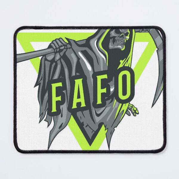 Item preview, FAFO Grim Reaper with Scythe Neon Green Dark Humor designed and sold by LesGTs.