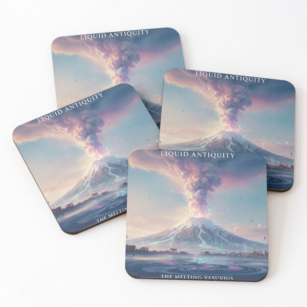 Item preview, Liquid Antiquity: Melting Vesuvius - Watercolor Glitch Art designed and sold by codex antique.