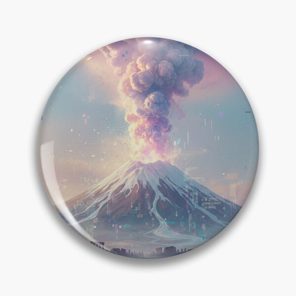 Item preview, Liquid Antiquity: Melting Vesuvius - Watercolor Glitch Art designed and sold by codex antique.