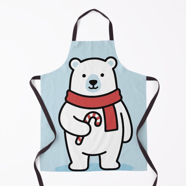 Item preview, Cute Polar Bear with Red Scarf and Candy Cane designed and sold by AIG - Andrei Ilie Graphics.