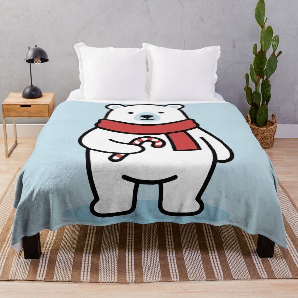 Item preview, Cute Polar Bear with Red Scarf and Candy Cane designed and sold by AIG - Andrei Ilie Graphics.