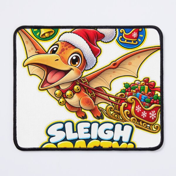 Item preview, Cute Sleigh-odactyl Dino Christmas Tee designed and sold by SunnyDesign82.