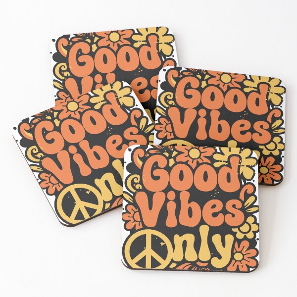 Item preview, Good Vibes Only Retro 70s Groovy Flowers and Peace Sign designed and sold by LesGTs.