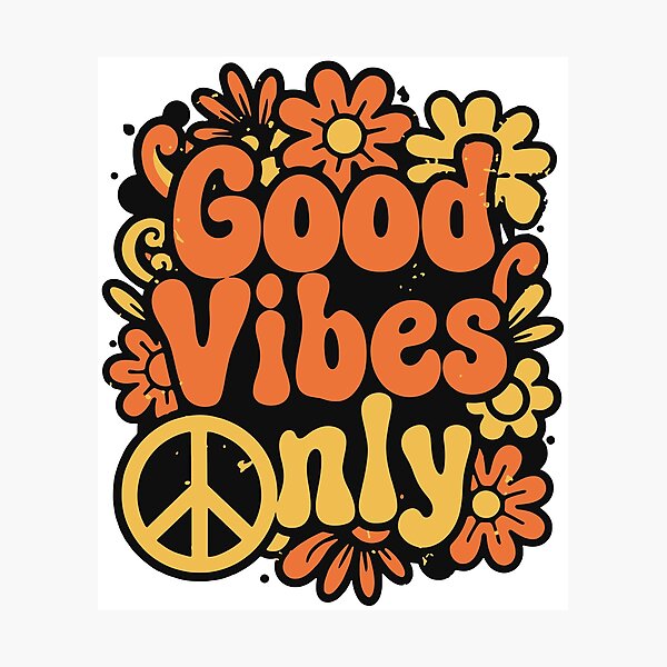 Item preview, Good Vibes Only Retro 70s Groovy Flowers and Peace Sign designed and sold by LesGTs.