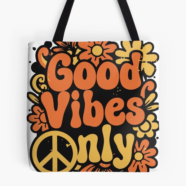Item preview, Good Vibes Only Retro 70s Groovy Flowers and Peace Sign designed and sold by LesGTs.