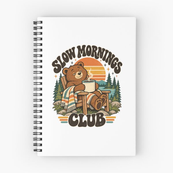 Item preview, Slow Mornings Club Sleepy Bear Coffee Lover Vintage 70s Design designed and sold by urbinet.