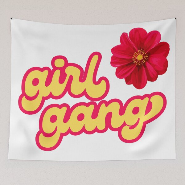 Item preview, Girl Gang Retro Bubble Letters with Red Flower designed and sold by Fani*.