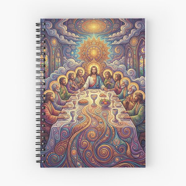 Item preview, Psychedelic Last Supper - Trippy Religious Art designed and sold by Lucid Dream Pixel.
