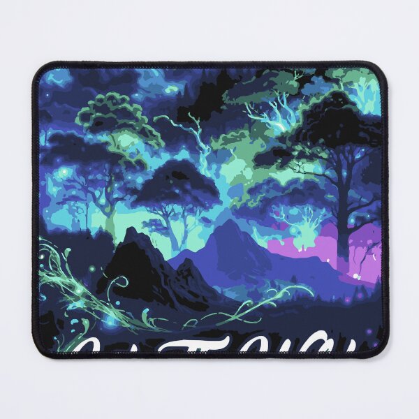 Item preview, Into the Wild Glowing Fantasy Forest and Mountains Night Landscape designed and sold by LesGTs.