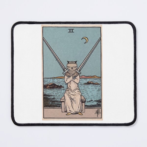 Item preview, Owl Two of Swords Tarot Card | Tarot T-Shirt designed and sold by Animal Cosmic Society.