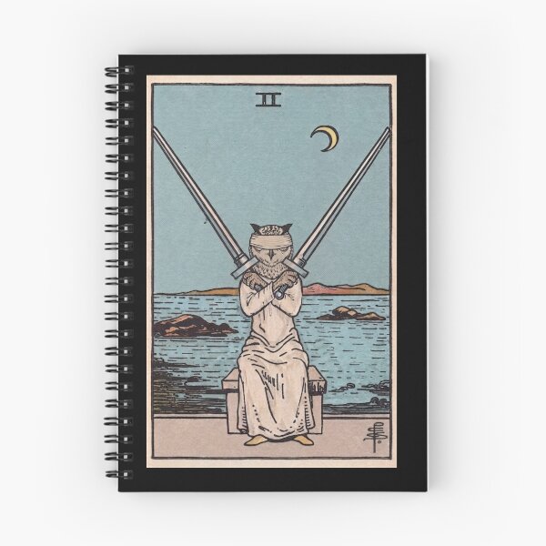 Item preview, Owl Two of Swords Tarot Card | Tarot T-Shirt designed and sold by Animal Cosmic Society.