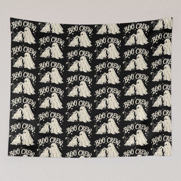 Item preview, Boo Crew Ghost & Cat – Cute Vintage Halloween Spooky Friends designed and sold by Vsajanas.