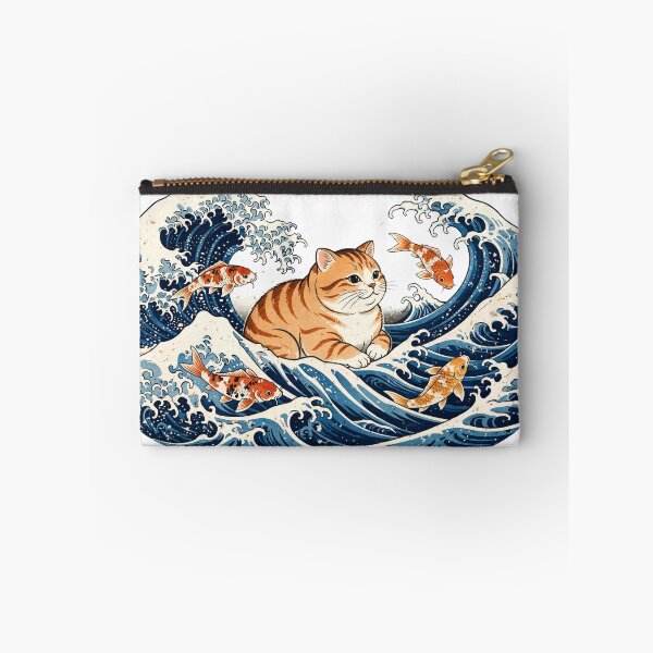 Item preview, Cat With Koi Fish Great Wave designed and sold by Dlvznbm.