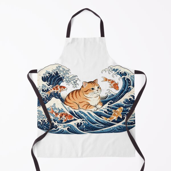 Item preview, Cat With Koi Fish Great Wave designed and sold by Dlvznbm.