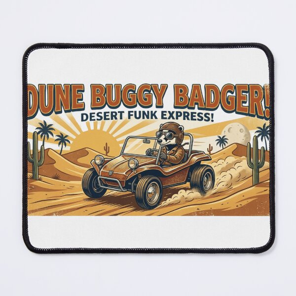 Item preview, Retro Vintage Desert Funk Badger Dune Buggy Funny Animal Art designed and sold by lovepower.