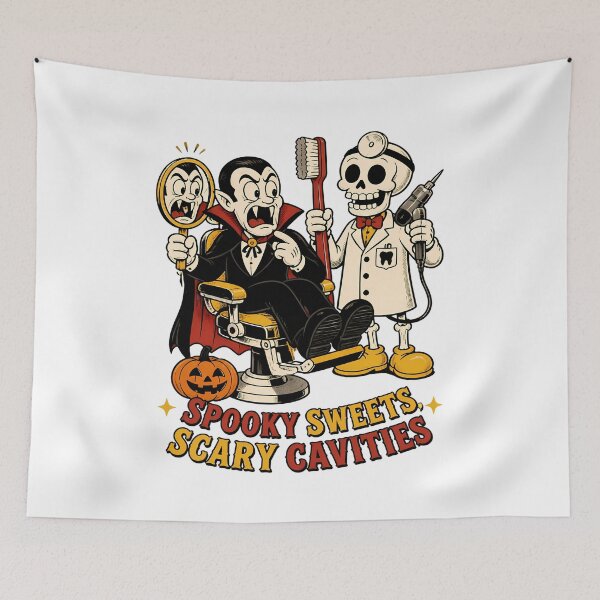 Item preview, Retro Vintage Dentist Halloween Vampire - Dentist Dental Hygienist designed and sold by Art-Arcade6.