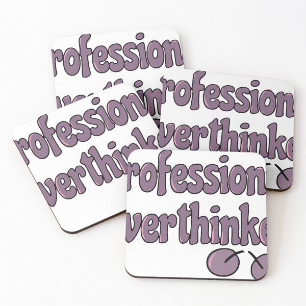 Item preview, Professional Overthinker Funny Anxiety Humor Retro Text with Glasses designed and sold by LesGTs.