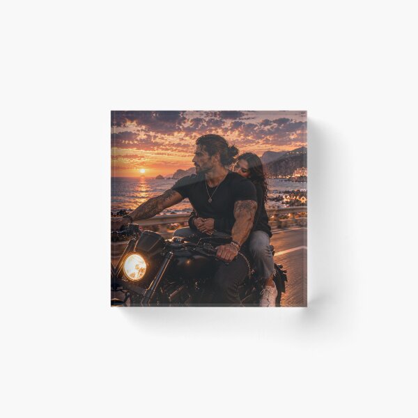 Item preview, Motorcycle Romance at Sunset designed and sold by BerlyArts.