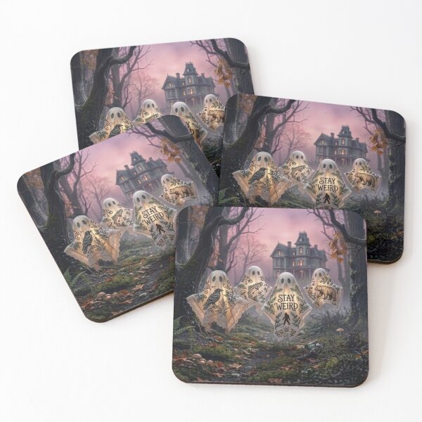 Item preview, Stay Weird! PNW Tattooed Ghosts in the Halloween Forest designed and sold by MossfirWood.