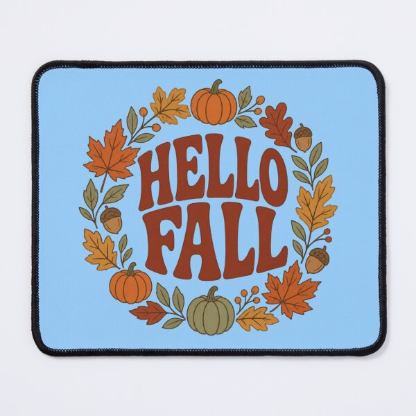 Item preview, Retro Hello Fall Autumn Pumpkin Wreath designed and sold by creativerooney.