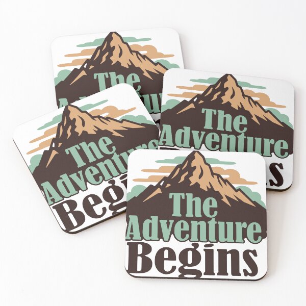 Item preview, The Adventure Begins Retro Mountain Hiking and Travel designed and sold by LesGTs.