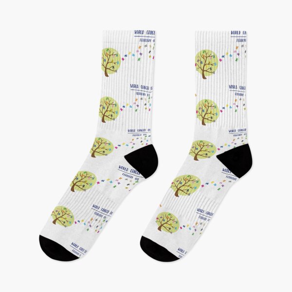 Item preview, World Cancer Day on February 4 with a tree of solidarity ribbons designed and sold by Sock Garden.