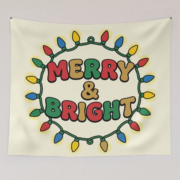 Item preview, Merry and Bright Colorful Christmas Lights Wreath designed and sold by AIG - Andrei Ilie Graphics.