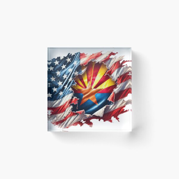 Item preview, Arizona State Flag Torn American Flag Patriotic Arizona Pride designed and sold by LesGTs.