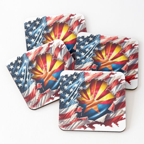 Item preview, Arizona State Flag Torn American Flag Patriotic Arizona Pride designed and sold by LesGTs.