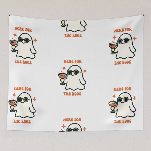 Item preview, Here For The Boos Cute Ghost Matching Couple Halloween Sticker Art designed and sold by wildsilencee.