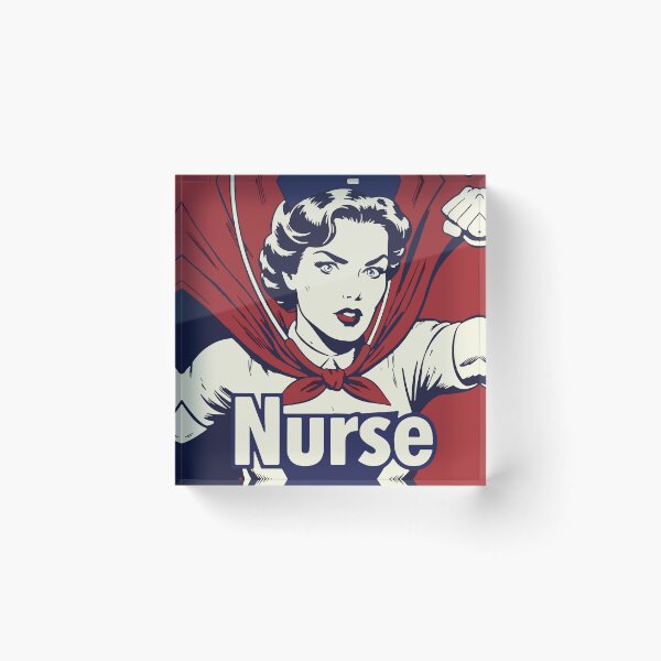 Item preview, Nurse Superhero Retro Vintage Pin Up Nurse Healthcare Hero designed and sold by LesGTs.