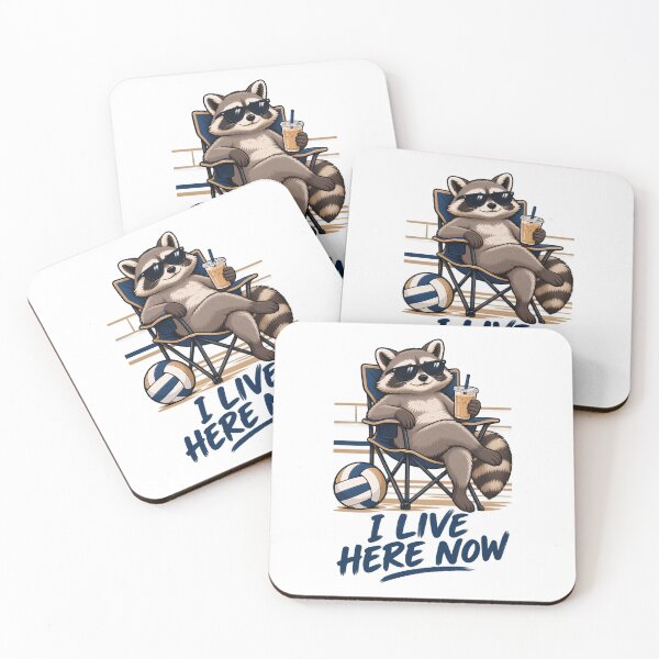 Item preview, I Live Here Now Volleyball Raccoon Sports Parent Graphic designed and sold by Whirx.