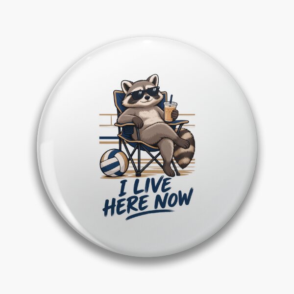 Artikelvorschau, I Live Here Now Volleyball Raccoon Sports Parent Graphic entworfen und verkauft von Whirx.
