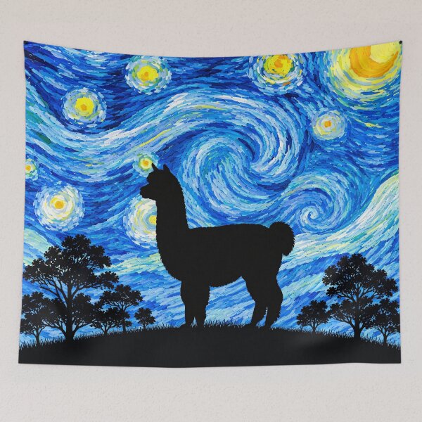 Item preview, Funny Alpaca Starry Night Painting Moon Star Zoo Boys Girls designed and sold by FurryHavenPH.