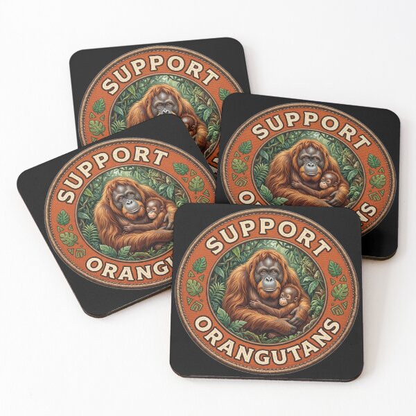 Item preview, Support Orangutans Badge designed and sold by redsharkuk.