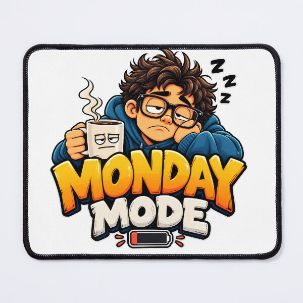 Item preview, Monday Mode — Funny Sleepy Coffee Lover T-Shirt designed and sold by sonsunarts.