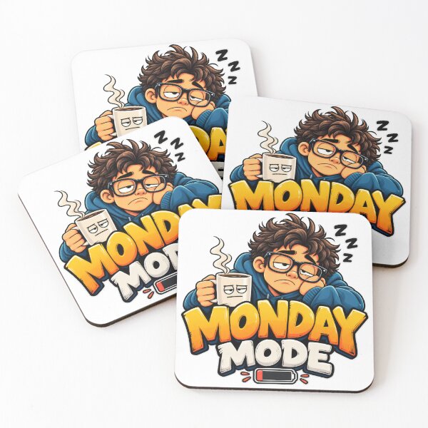 Item preview, Monday Mode — Funny Sleepy Coffee Lover T-Shirt designed and sold by sonsunarts.