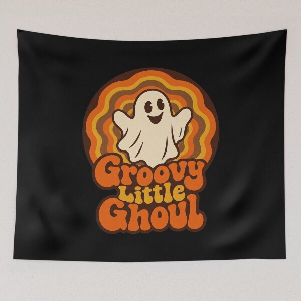 Item preview, Groovy Little Ghoul Vintage Retro Ghost Halloween designed and sold by Neon Bones Studio.