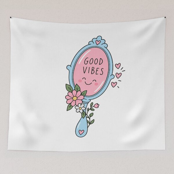 Item preview, Good Vibes Floral Mirror designed and sold by lindafloral.