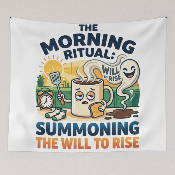 Item preview, Funny Coffee Morning Ritual Will To Rise Sticker designed and sold by VPanPrint.