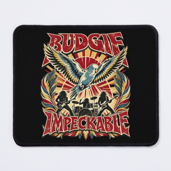 Item preview, Budgie Impeckable – Vintage 70s Hard Rock Heavy Metal Band Art designed and sold by Jadegothgobby.
