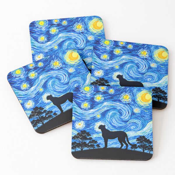 Item preview, Funny Cheetah Starry Night Painting Moon Star Zoo Boys Girls designed and sold by FurryHavenPH.