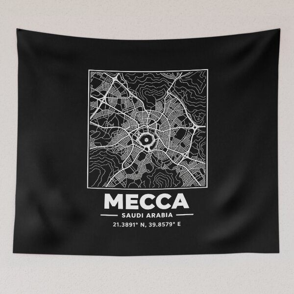Item preview, Mecca Saudi Arabia Street Map Minimalist City Grid Graphic designed and sold by Whirx.